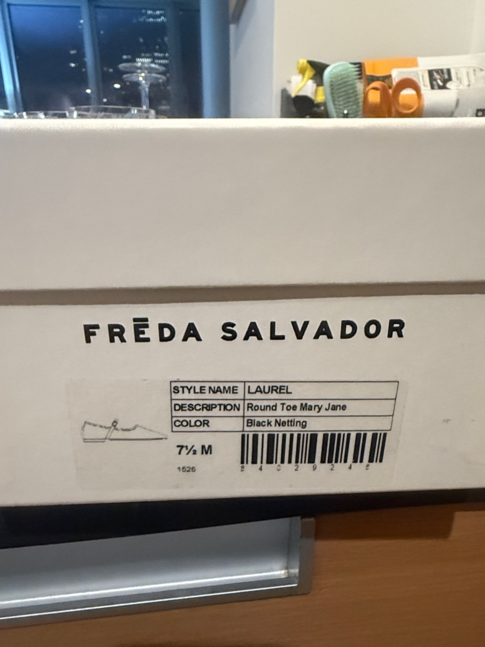 NWT Freda Salvador Laurel Fishnet Mary Jane Flats Black — Size 7.5 - Picture 5 of 5